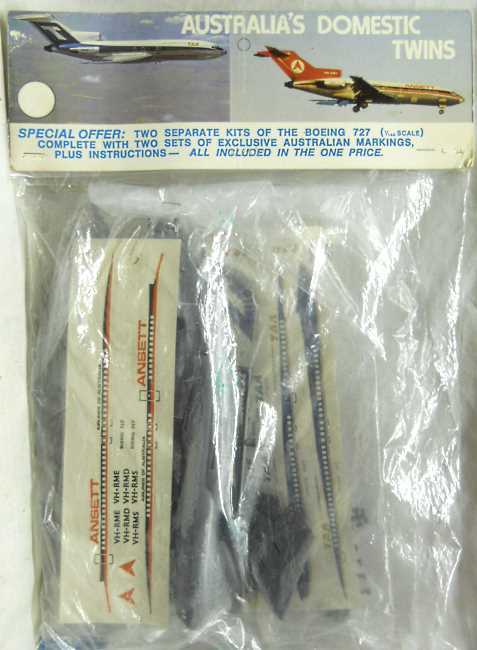 Revell 1/144 Australia's Domestic Twins TWO Boeing 727 Ansett and TAA (Trans Australia Airlines) - Bagged plastic model kit